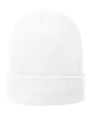 Port & Company CP90L Fleece-Lined Knit Cap in White