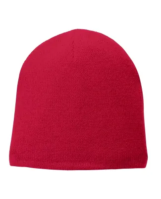 Port & Company CP91L Fleece-Lined Beanie Cap Athl Red