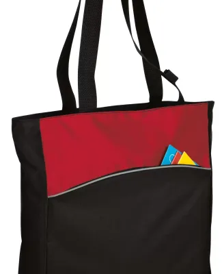 Port Authority B1510    - Two-Tone Colorblock Tote Blk/Engine Red