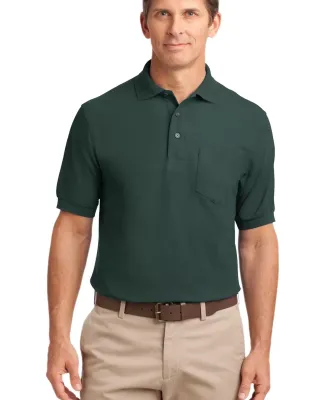 Port Authority TLK500P    Tall Silk Touch Polo wit Dark Green