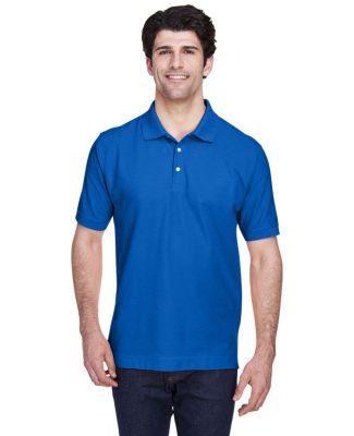 D100 Devon & Jones Men's Pima Pique Short-Sleeve P in French blue