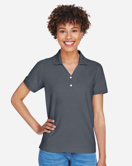 D100W Devon & Jones Ladies’ Pima Pique Short-Sle in Graphite