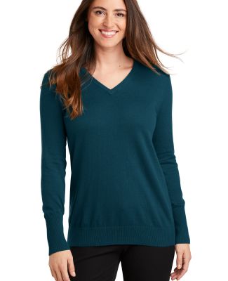 Port Authority LSW285 Ladies V Neck Sweater in Moroccan blue