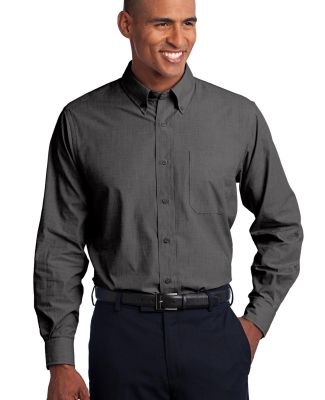 Port Authority TLS640    Tall Crosshatch Easy Care in Soft black