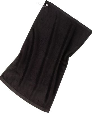 Port Authority TW51    Grommeted Golf Towel in Black