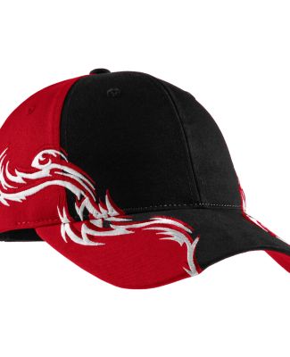 Port Authority C859    Colorblock Racing Cap with  in Black/red/wht