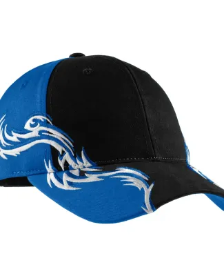 Port Authority C859    Colorblock Racing Cap with  Blk/Royal/Wht