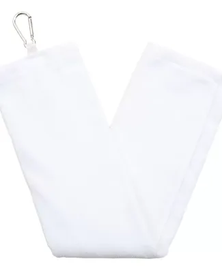 Carmel Towel Company C1624TC Tri-Fold Velour Dobby WHITE