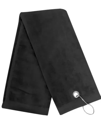 Carmel Towel Company C1624TGH Tri-Fold Hemmed Towe Black