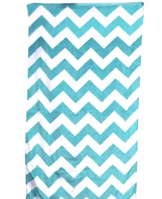 Carmel Towel Company C3060X Chevron Velour Beach T Turquoise