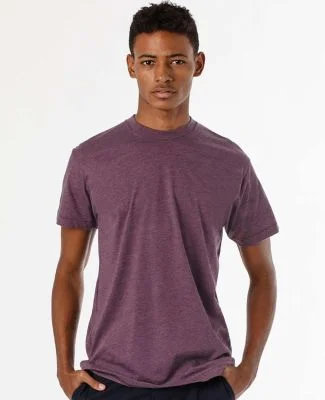 Los Angeles Apparel FF01 Mens 50/50 Poly Cotton Te Heather Plum