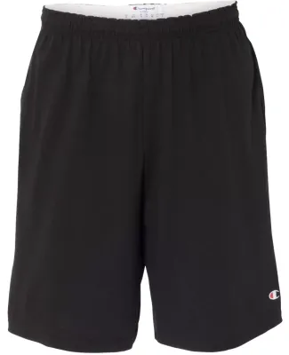 Champion 8180 9" Inseam Cotton Jersey Shorts with  Black