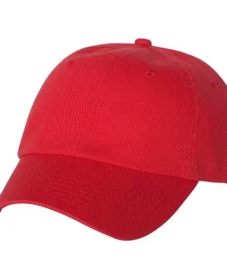 Valucap VC350 Unstructured Washed Chino Twill Cap Red