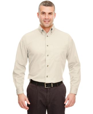 UltraClub 8960C Adult Cypress Long-Sleeve Twill wi in Natural
