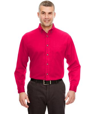 UltraClub 8960C Adult Cypress Long-Sleeve Twill wi in Red
