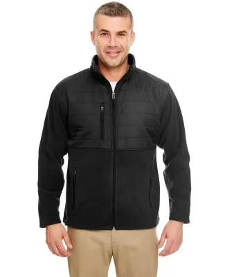 UltraClub 8492 Men's Fleece Jacket with Quilted Yo in Black
