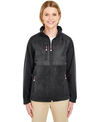 UltraClub 8493 Ladies' Fleece Jacket with Quilted  in Black