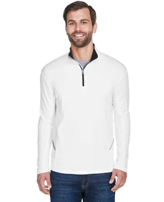 UltraClub 8230 Men's Cool & Dry Sport Quarter-Zip  in White