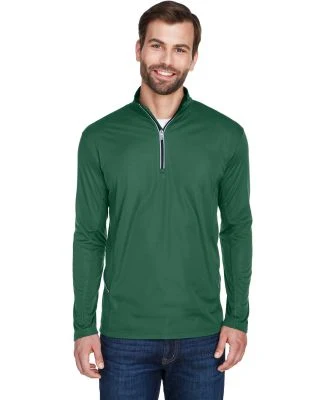 UltraClub 8230 Men's Cool & Dry Sport Quarter-Zip  in Forest green