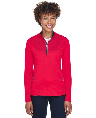 UltraClub 8230L Ladies' Cool & Dry Sport Quarter-Z in Red
