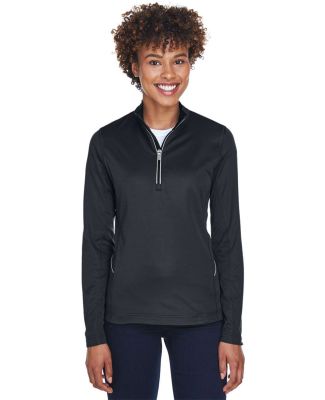 UltraClub 8230L Ladies' Cool & Dry Sport Quarter-Z in Black