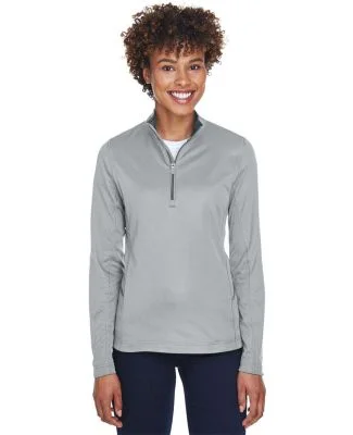 UltraClub 8230L Ladies' Cool & Dry Sport Quarter-Z in Grey