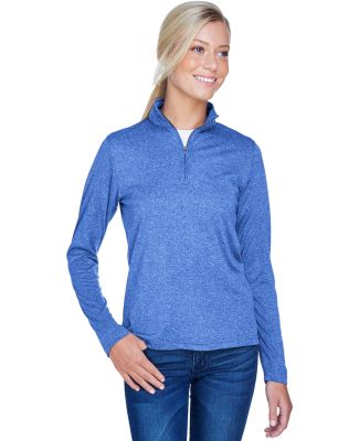 UltraClub 8618W Ladies' Cool & Dry Heathered Perfo in Royal heather