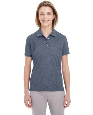 UltraClub UC100W Ladies' Heathered Pique Polo in Navy heather
