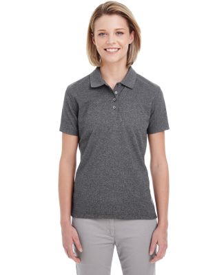 UltraClub UC100W Ladies' Heathered Pique Polo in Black heather