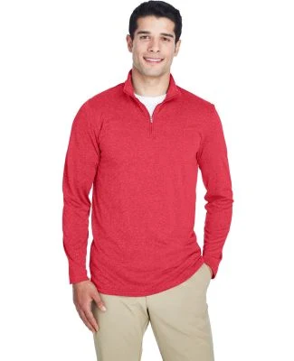 UltraClub 8618 Men's Cool & Dry Heathered Performa in Red heather