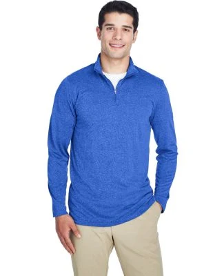 UltraClub 8618 Men's Cool & Dry Heathered Performa in Royal heather