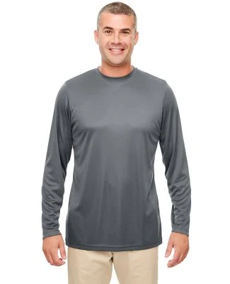 UltraClub 8622 Men's Cool & Dry Performance Long-S in Charcoal