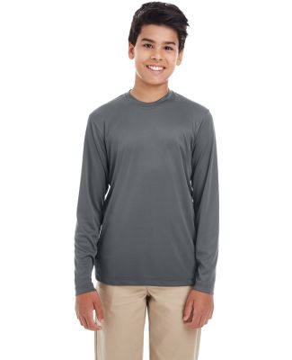 UltraClub 8622Y Youth Cool & Dry Performance Long- in Charcoal