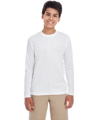 UltraClub 8622Y Youth Cool & Dry Performance Long- in White