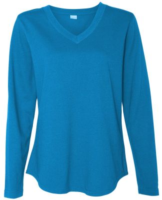 LAT 3761 Women's V-Neck French Terry Pullover COBALT