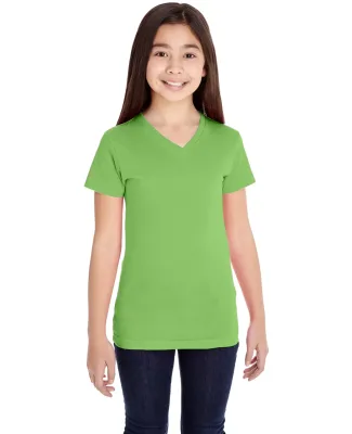 LAT 2607 Girls' V-Neck Fine Jersey T-Shirt KEY LIME