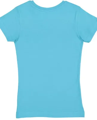 LAT 2607 Girls' V-Neck Fine Jersey T-Shirt AQUA