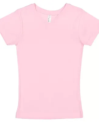 LAT 2607 Girls' V-Neck Fine Jersey T-Shirt PINK