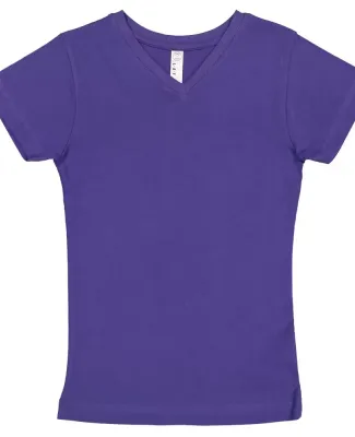LAT 2607 Girls' V-Neck Fine Jersey T-Shirt PURPLE