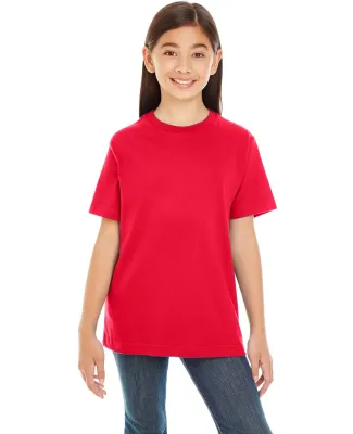 LAT 6180 Youth Heavyweight Combed Ringspun Cotton  in Red