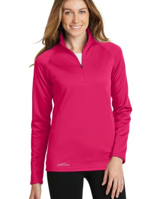 Eddie Bauer EB237  Ladies 1/2-Zip Base Layer Fleec in Pink lotus