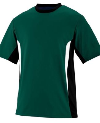 Augusta 1511 Youth Surge Short Sleeve Jersey in Dark green/ black/ white