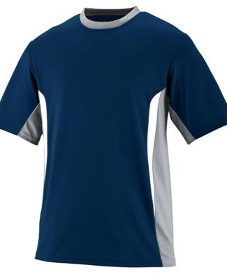 Augusta 1511 Youth Surge Short Sleeve Jersey in Navy/ silver grey/ white