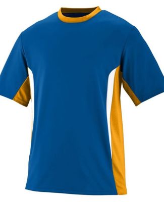 Augusta 1511 Youth Surge Short Sleeve Jersey in Royal/ gold/ white