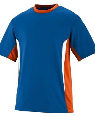 Augusta 1511 Youth Surge Short Sleeve Jersey in Royal/ orange/ white