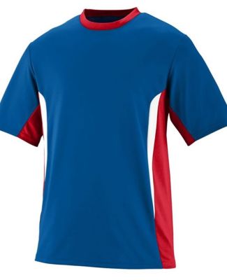 Augusta 1511 Youth Surge Short Sleeve Jersey in Royal/ red/ white