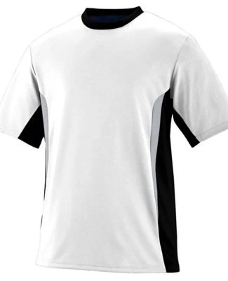 Augusta 1511 Youth Surge Short Sleeve Jersey in White/ black/ silver grey
