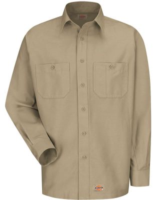 Wrangler WS10T Long Sleeve Work Shirt Tall Sizes in Khaki
