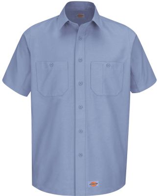 Wrangler WS20T Short Sleeve Work Shirt Tall Sizes in Light blue