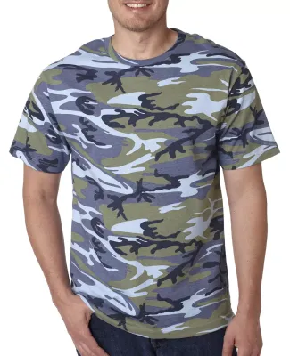 Code V 3906 Adult Camouflage T-shirt in Blue woodland